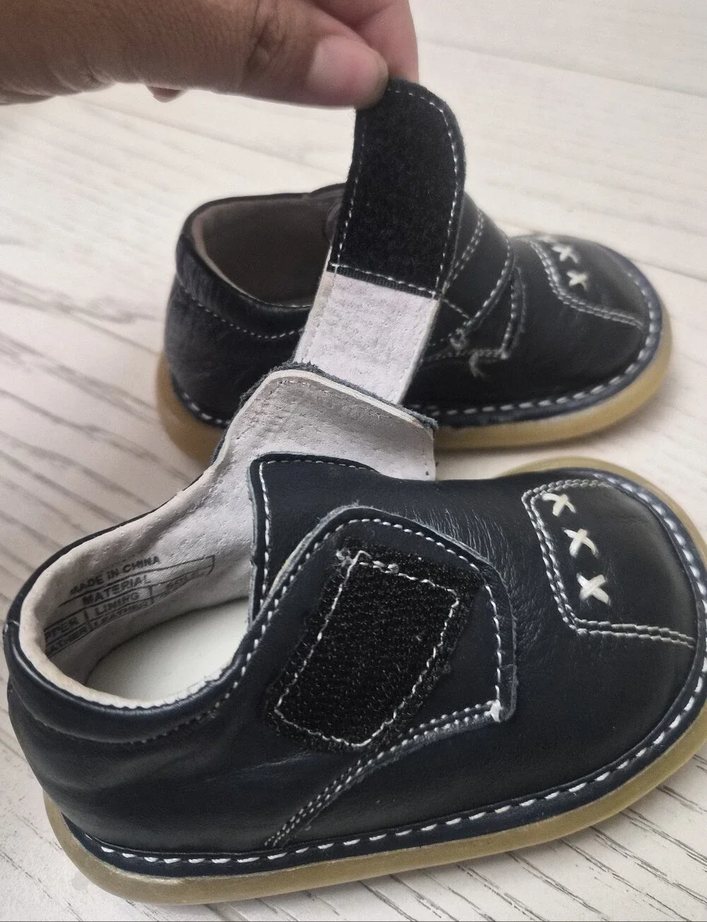 Wee Squeak Baby Boy Shoes Size 3 Navy Color